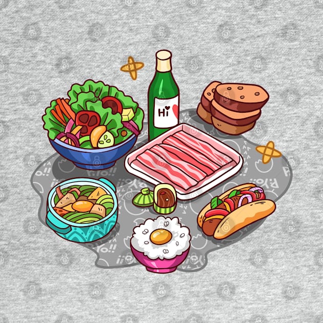 Korean food by Little Forest Art